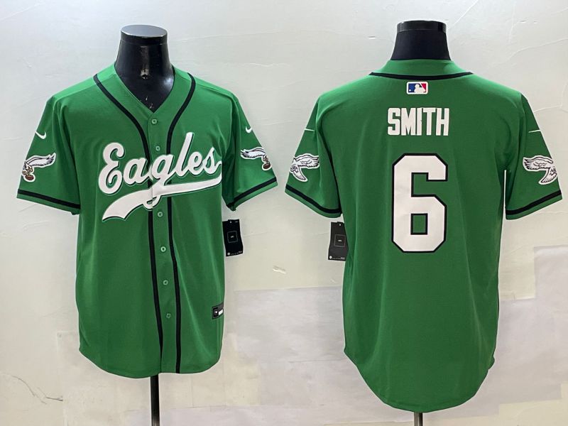 Men Philadelphia Eagles 6 Smith Green three generations Jointly Name 2025 Nike Limited NFL Jersey style 16